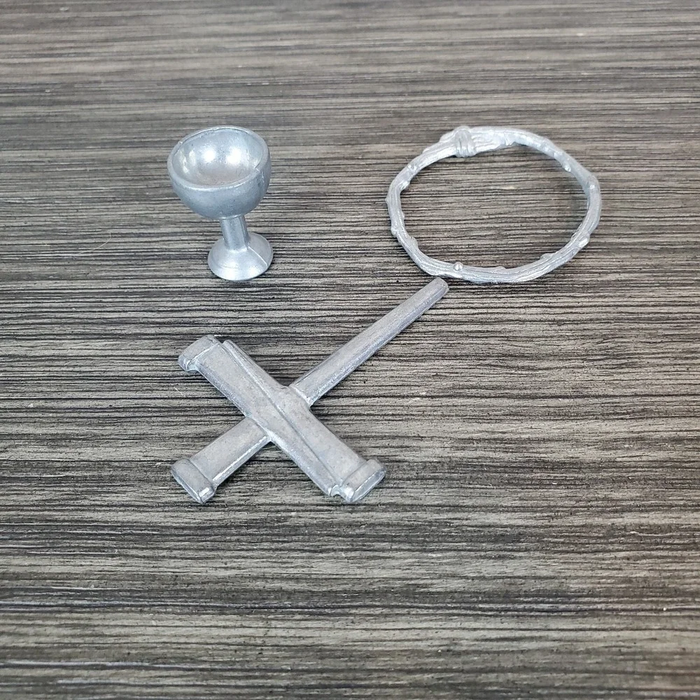 Tiny Pewter Sword, Rope, Drinking‎ Chalice Cup - Game Replacement Pieces